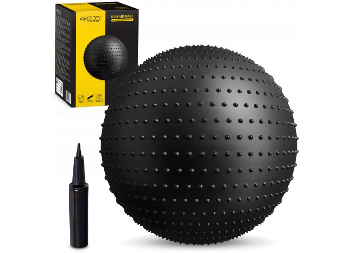 М'яч для фітнесу (фітбол) 4FIZJO 65 см масажний Anti-Burst Black (P-5905973400237)