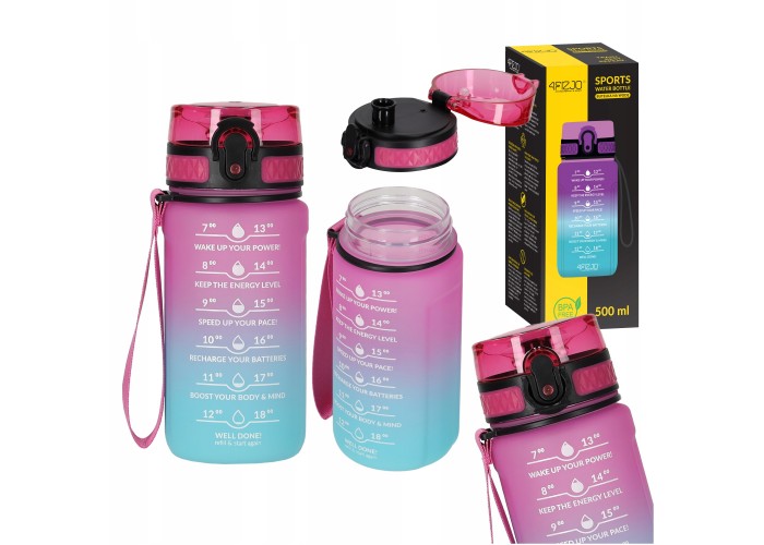 Пляшка для води спортивна 4FIZJO 500 мл Pink/Sky Blue (P-5905973400749)