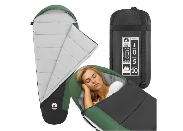 Спальний мішок (спальник) кокон Mountain Goat Pro+ 0 ...+10°C R Black/Olive (P-5905973400978)