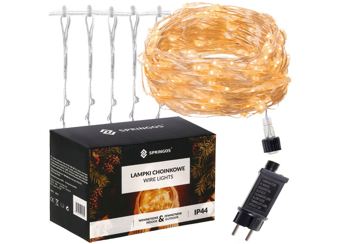 Гірлянда водоспад (штора) Springos 2 x 2 м 400 LED CL0097 Warm White