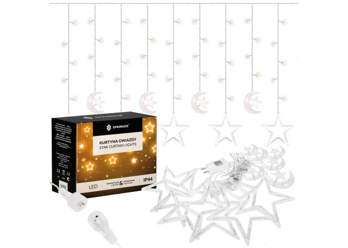 Гірлянда бахрома вулична (зовнішня) Springos 2 м 138 LED CL4013 Warm White