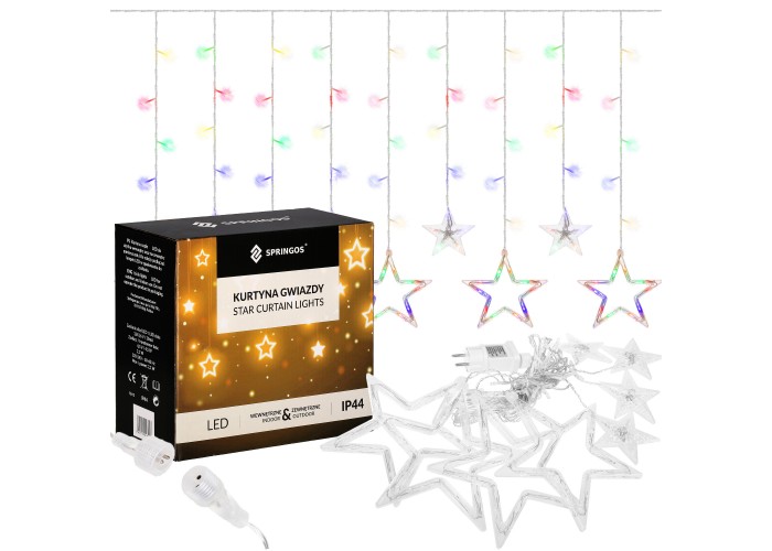 Гірлянда бахрома вулична (зовнішня) Springos 2 м 92 LED CL4018 Mix