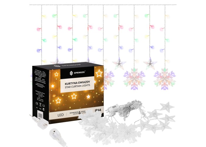 Гірлянда бахрома вулична (зовнішня) Springos 2.7 м 138 LED CL4019 Mix
