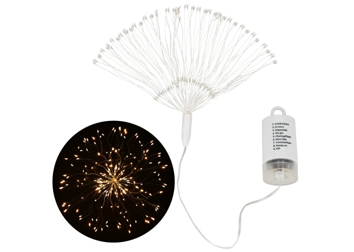 Гірлянда феєрверк на батарейках Springos 3D 100 LED CL0181 Warm White