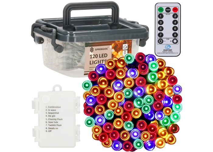 Гірлянда на батарейках Springos 9 м 120 LED CL0173 Mix