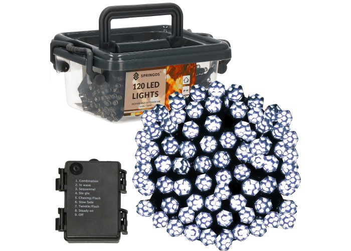 Гірлянда на батарейках Springos 9 м 120 LED CL0175 Cold White