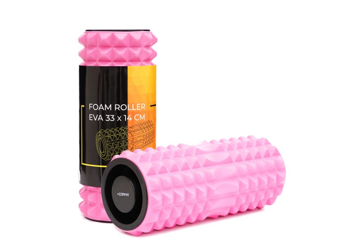 Масажний ролик Cornix EVA 33 x 14 см (валик, роллер) XR-0339 Pink