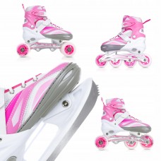 Роликові ковзани SportVida 4 в 1 SV-LG0012 Size 39-42 White/Pink
