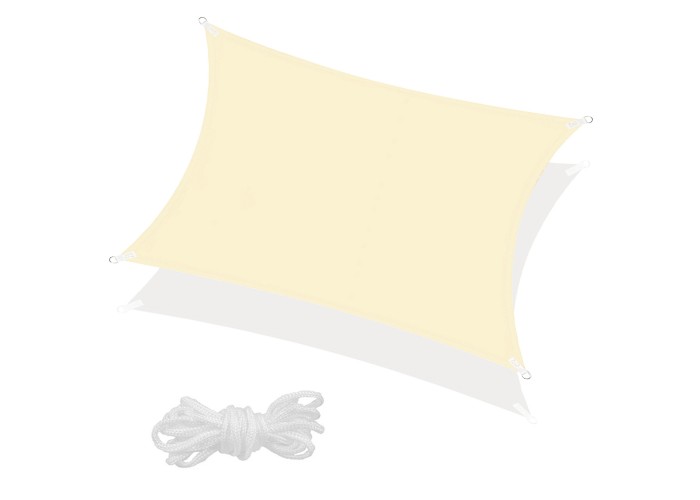 Тент-парус тіньовий для дому, саду та туризму Springos 3 x 2 м SN1040 Light Yellow