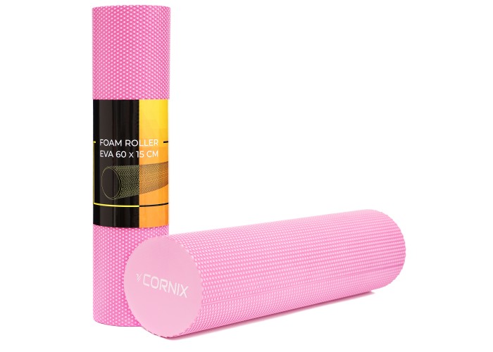 Масажний ролик Cornix EVA+ 60 x 15 см (валик, роллер) XR-0308 Pink