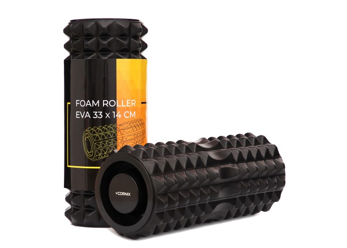 Масажний ролик Cornix EVA 33 x 14 см (валик, роллер) XR-0341 Black