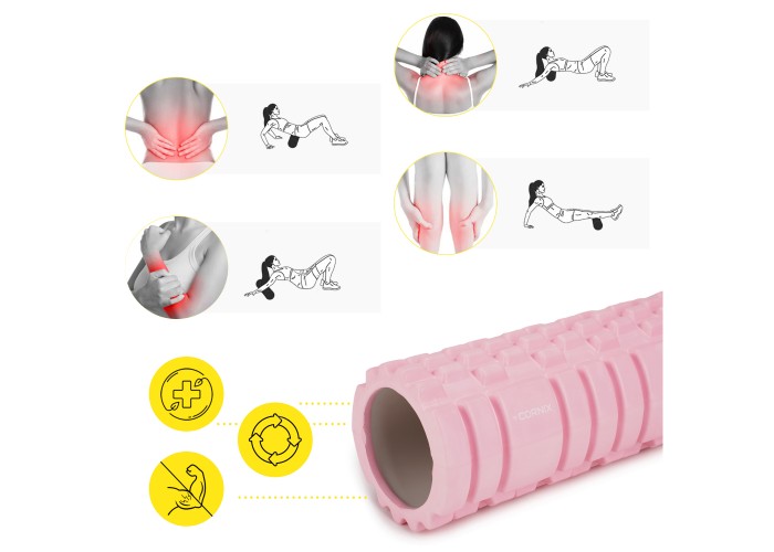 Масажний ролик Cornix EVA+ 30 x 15 см (валик, роллер) XR-0298 Pink