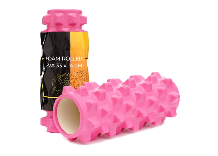 Масажний ролик Cornix EVA 33 x 14 см (валик, роллер) XR-0323 Pink