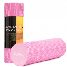 Масажний ролик Cornix EVA+ 45 x 15 см (валик, роллер) XR-0303 Pink