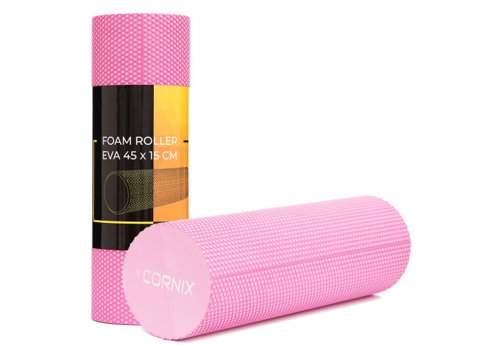 Масажний ролик Cornix EVA+ 45 x 15 см (валик, роллер) XR-0303 Pink