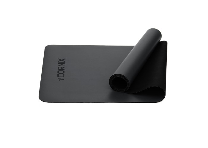 Килимок спортивний Cornix PU 183 x 68 x 0.4 см для йоги та фітнесу XR-0317 Black