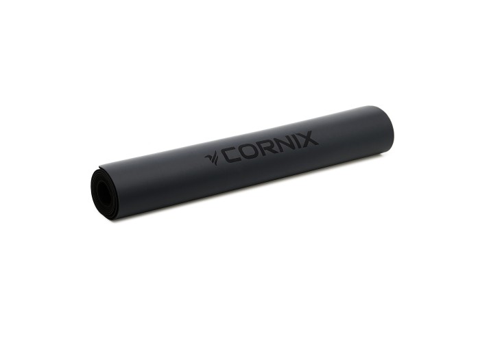 Килимок спортивний Cornix PU 183 x 68 x 0.4 см для йоги та фітнесу XR-0317 Black