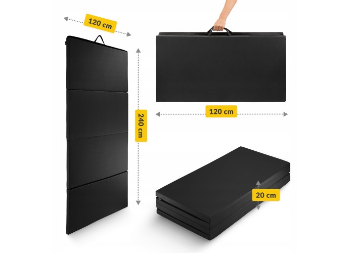 Мат гімнастичний складний 4FIZJO XL 240 x 120 x 5 см Black (P-5907739319708)