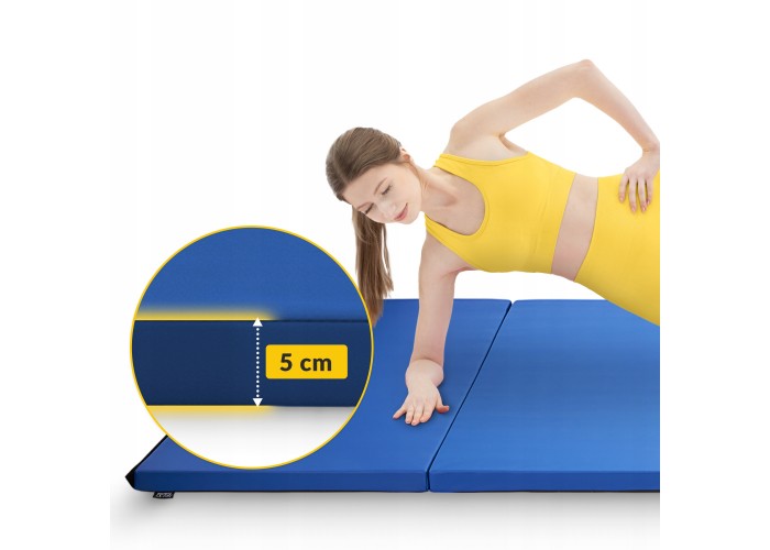 Мат гімнастичний складний 4FIZJO XL 240 x 120 x 5 см Blue (P-5907739319715)