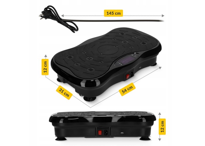 Віброплатформа для тренувань 4FIZJO Ultra+ з пультом та еспандерами Black (P-5905973402873)
