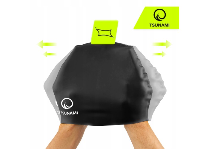 Шапочка для плавання TSUNAMI Kids дитяча Black (P-5905973401791)