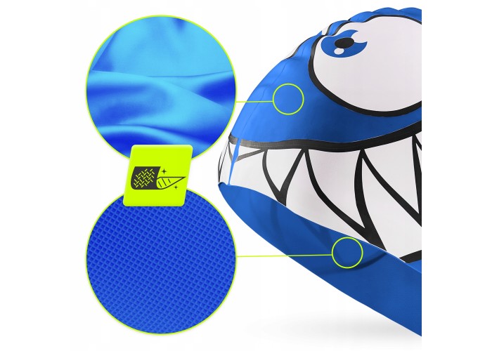 Шапочка для плавання TSUNAMI Shark дитяча Blue (P-5905973401814)