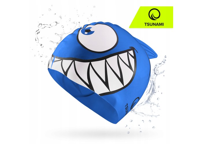 Шапочка для плавання TSUNAMI Shark дитяча Blue (P-5905973401814)