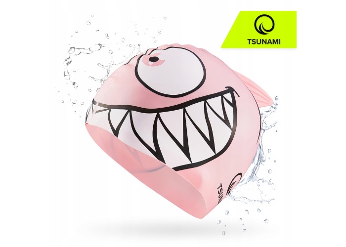 Шапочка для плавання TSUNAMI Shark дитяча Pink (P-5905973401821)
