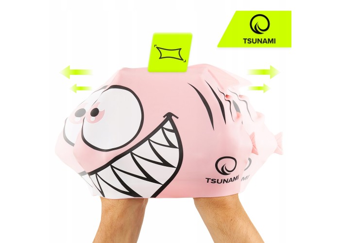 Шапочка для плавання TSUNAMI Shark дитяча Pink (P-5905973401821)