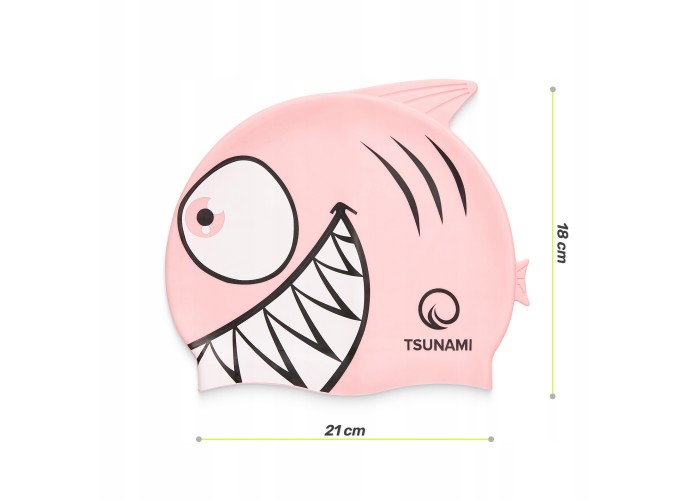 Шапочка для плавання TSUNAMI Shark дитяча Pink (P-5905973401821)