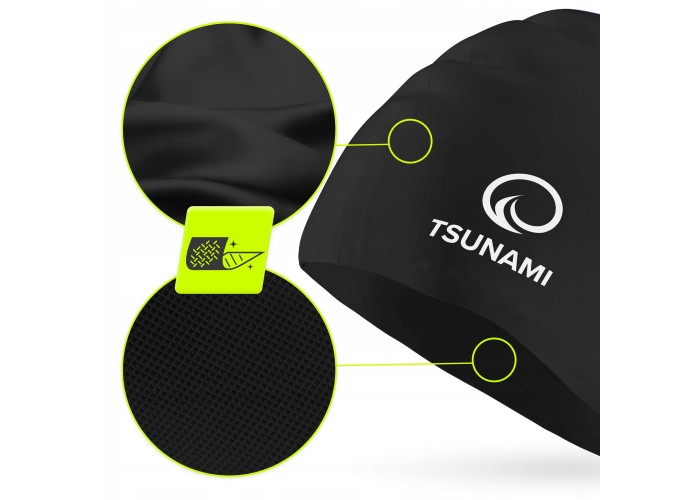 Шапочка для плавання TSUNAMI Standard Black (P-5905973401838)