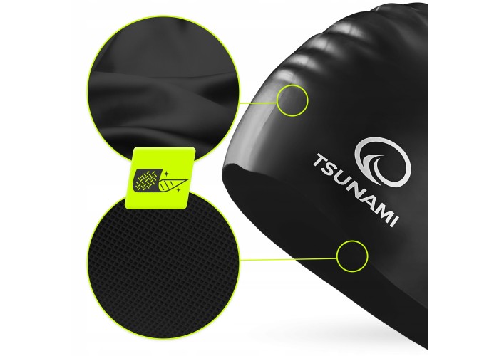 Шапочка для плавання TSUNAMI Pro Black (P-5905973401876)