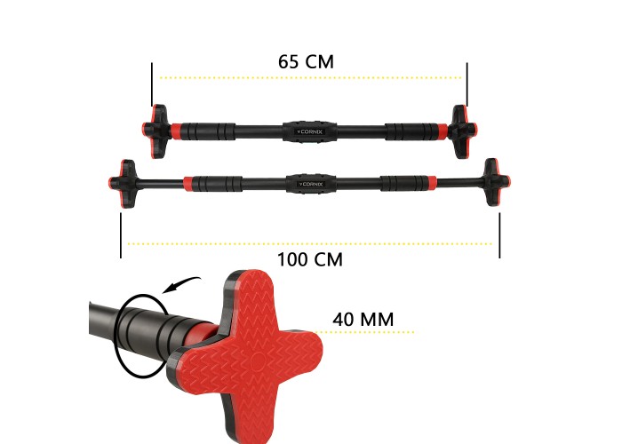Турнік розсувний Cornix Pro+ 70-100 см XR-0286 Black/Red