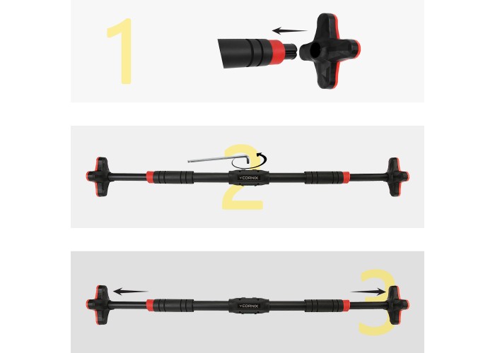 Турнік розсувний Cornix Pro+ 70-100 см XR-0286 Black/Red