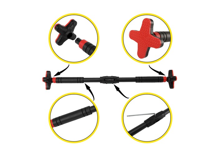 Турнік розсувний Cornix Pro+ 105-150 см XR-0288 Black/Red
