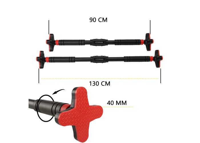 Турнік розсувний Cornix Pro+ 105-150 см XR-0288 Black/Red
