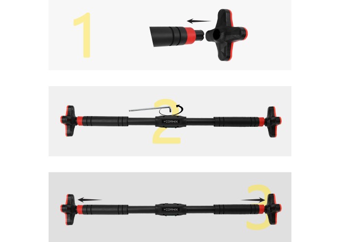Турнік розсувний Cornix Pro+ 105-150 см XR-0288 Black/Red