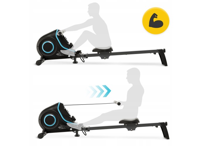 Гребний тренажер магнітний 4FIZJO Evo+ Black/Blue (P-5905973401715)