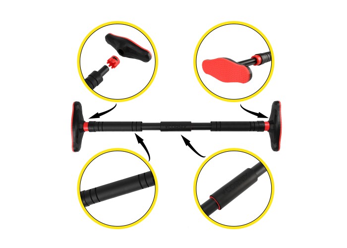Турнік розсувний Cornix Pro 90-130 см XR-0284 Black/Red