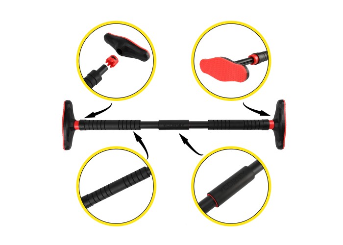 Турнік розсувний Cornix Pro 110-150 см XR-0285 Black/Red