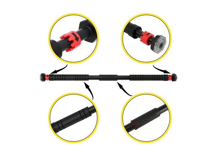 Турнік розсувний Cornix 110-150 см XR-0282 Black/Red