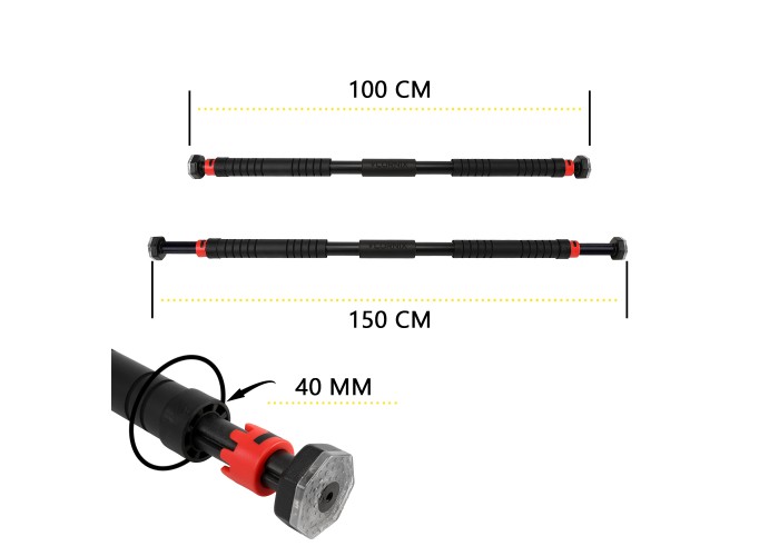Турнік розсувний Cornix 110-150 см XR-0282 Black/Red