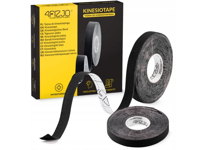 Стрічка кінезіологічна (кінезіо тейп) 4FIZJO 1 см x 5 м Black (P-5905973400787)