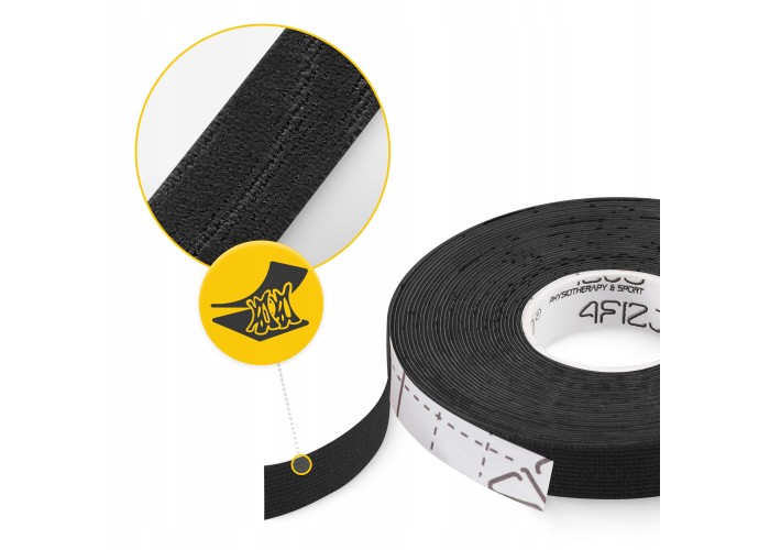 Стрічка кінезіологічна (кінезіо тейп) 4FIZJO 1 см x 5 м Black (P-5905973400787)