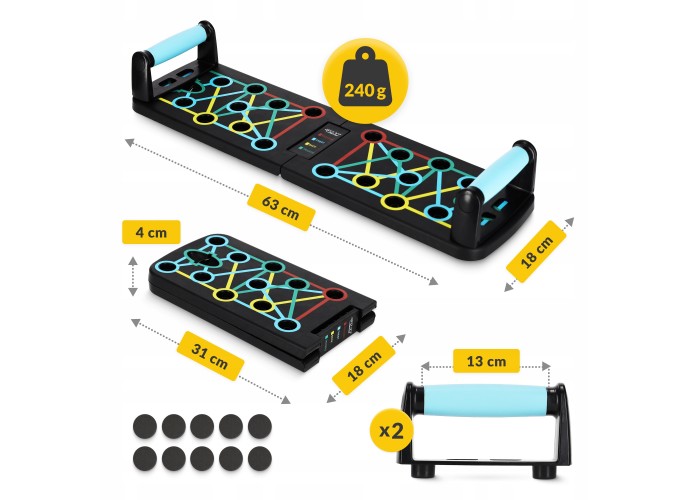 Упори (дошка) для віджимань зі змінним хватом 4FIZJO Push-up Board складна (P-5907739312785)