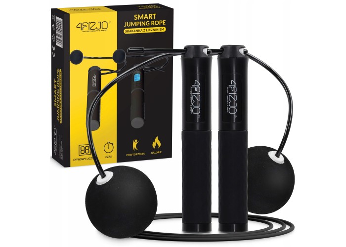 Скакалка з лічильником 4FIZJO 2 в 1 провідна/бездротова Black (P-5905973402200)