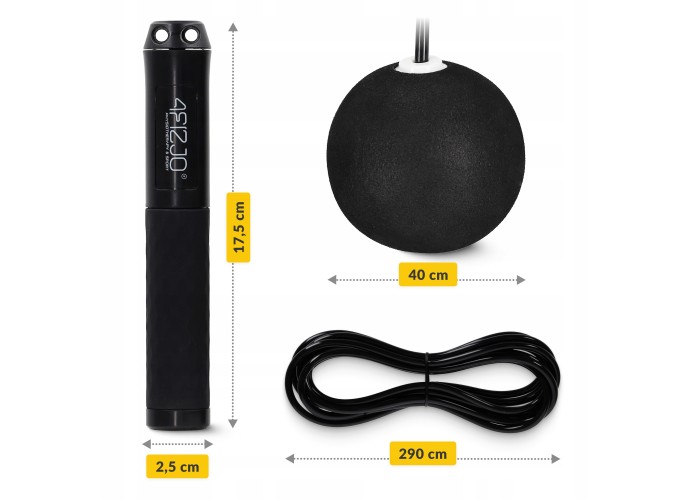 Скакалка з лічильником 4FIZJO 2 в 1 провідна/бездротова Black (P-5905973402200)