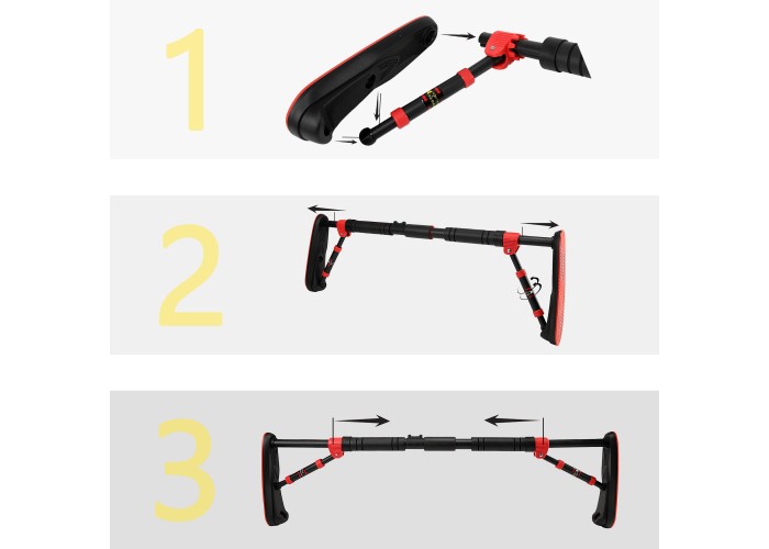Турнік розсувний Cornix Elite 80-120 см XR-0290 Black/Red