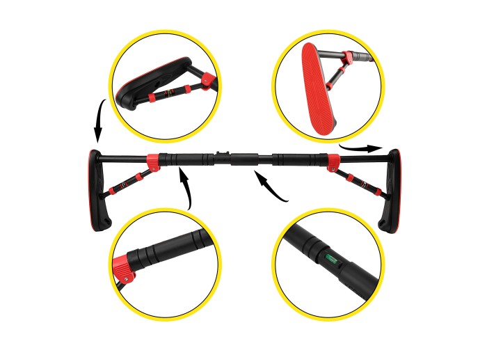 Турнік розсувний Cornix Elite 80-120 см XR-0290 Black/Red