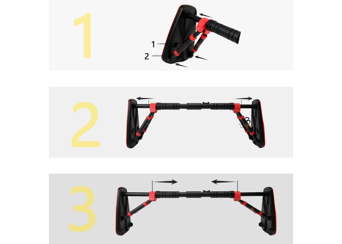 Турнік розсувний Cornix Elite+ 65-90 см XR-0293 Black/Red